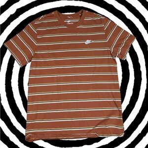 Nike Men's Orange Striped Shirt